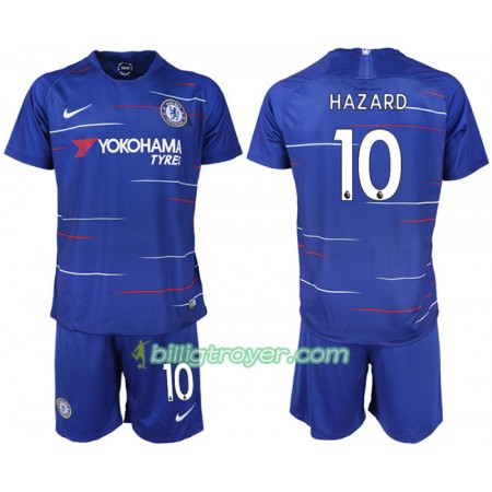 Billige Fotballdrakter Chelsea HAZARD 10 Barn Hjemmedraktsett 2018/19 Kortermet
